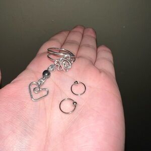 Sterling Ring w 2 Plated Earrings